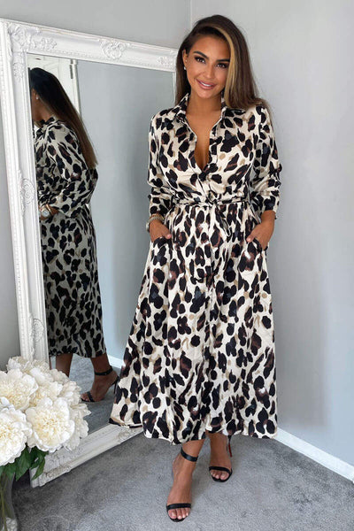 Ax paris cream animal print dress deals