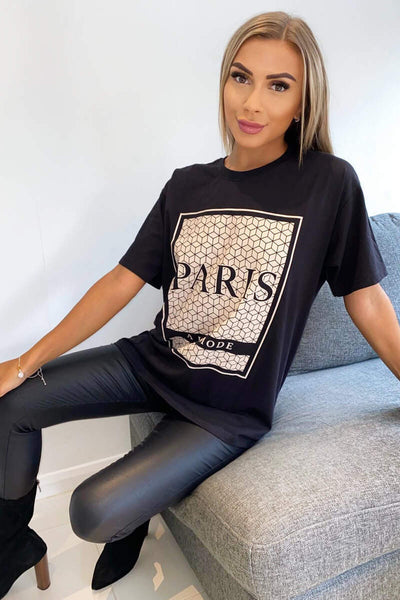 Black Los Angeles Slogan Oversized T-Shirt – AX Paris