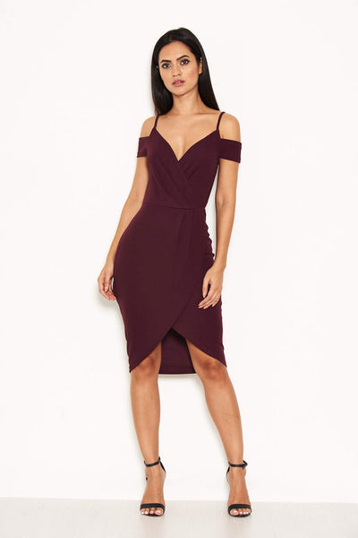 Ax paris cold on sale shoulder wrap dress