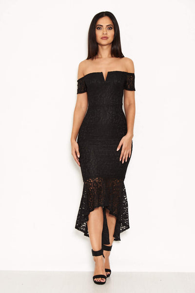 Quiz bardot sale fishtail dress