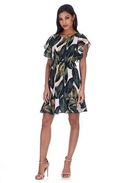 Ax paris green leaf dress hotsell