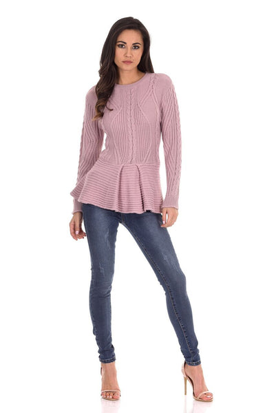 Pink Peplum Knitted Jumper AX Paris