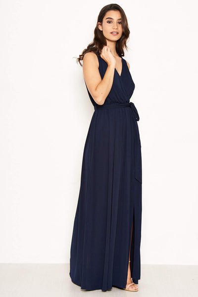 Windsor Wrap Front Maxi Navy, 57% OFF