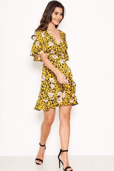 Yellow and blue hot sale leopard print dress