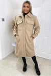 Oatmeal Oversized Teddy Faux Fur Front Pocket Coat