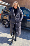 Black Wrap Puffer Coat