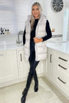 Silver Drawstring Hooded Gilet