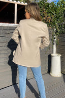 Stone Ruched Sleeve Blazer