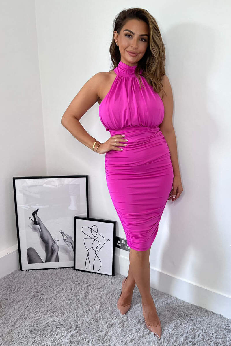 Pink boutique midi dresses hotsell