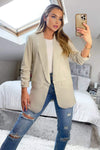 Stone Ruched Sleeve Blazer