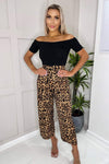 Brown Animal Print 2 In 1 Bardot Jumpsuit