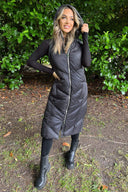 Black Hooded Puffer Gilet