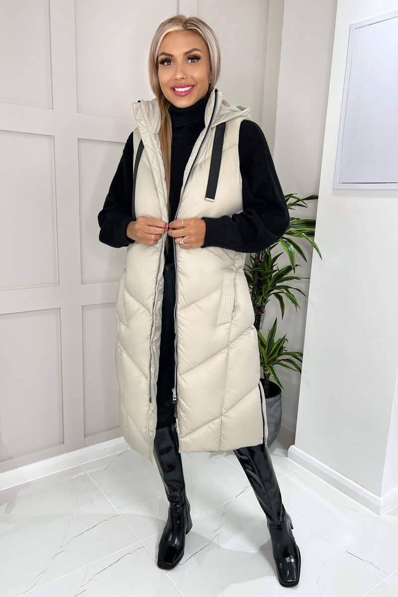 Oyster Hooded Puffer Gilet