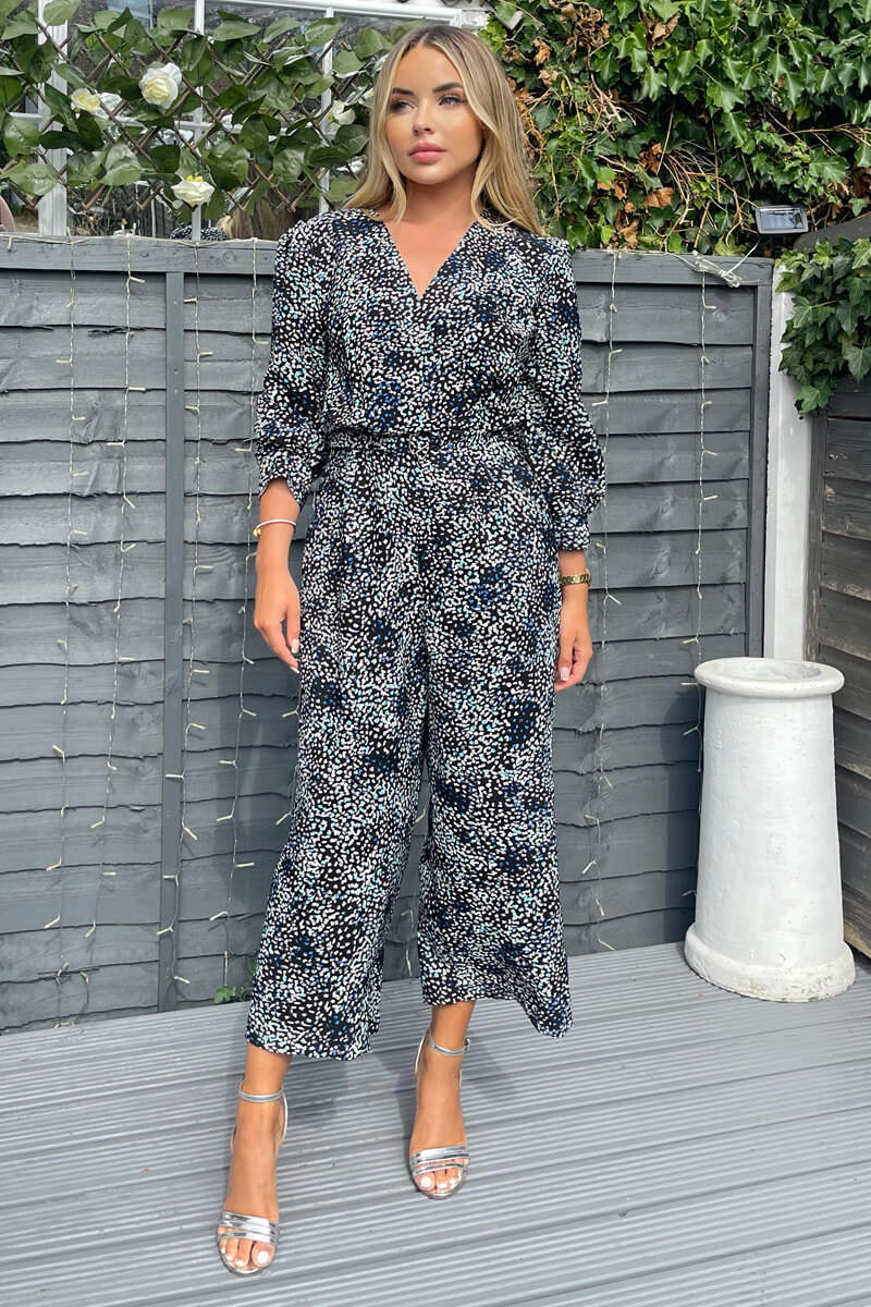 Long sleeve printed jumpsuit on sale