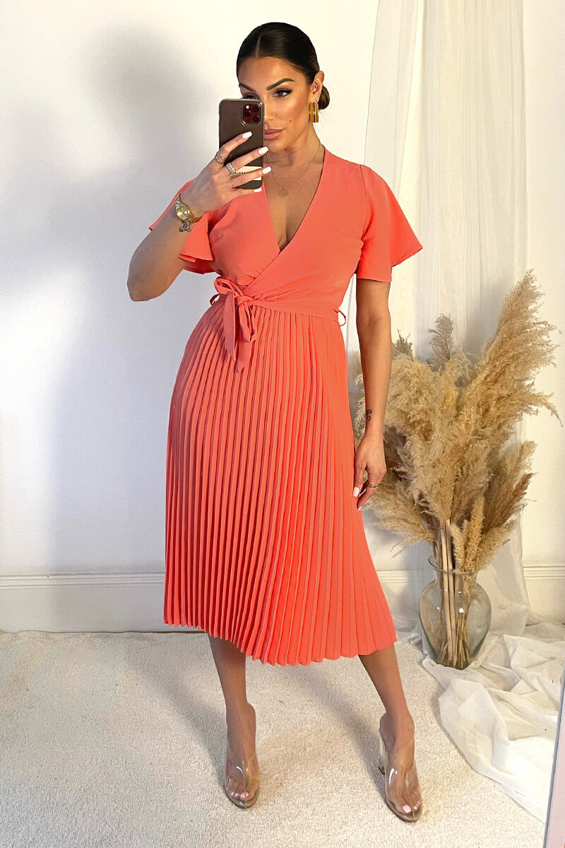 Fashion Peach Turkey Dress Midi Length @ Best Price Online