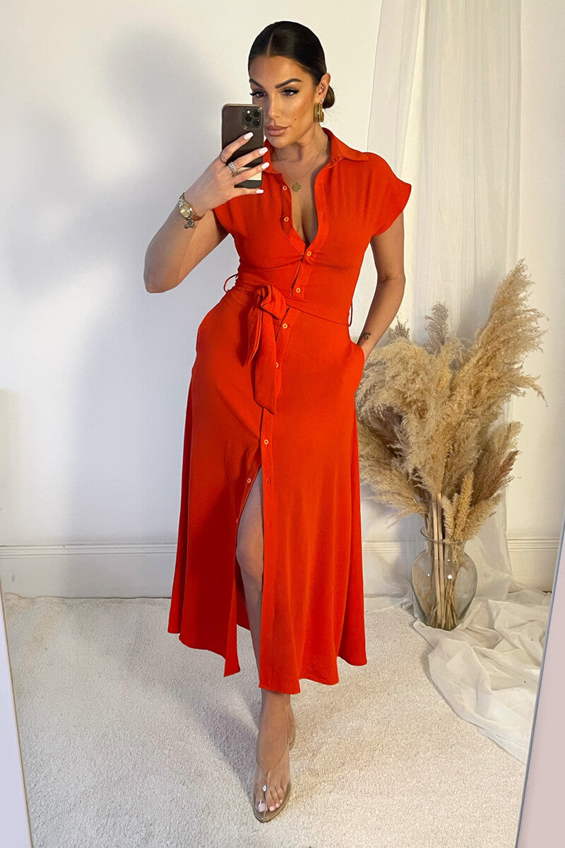 Orange tie dress best sale