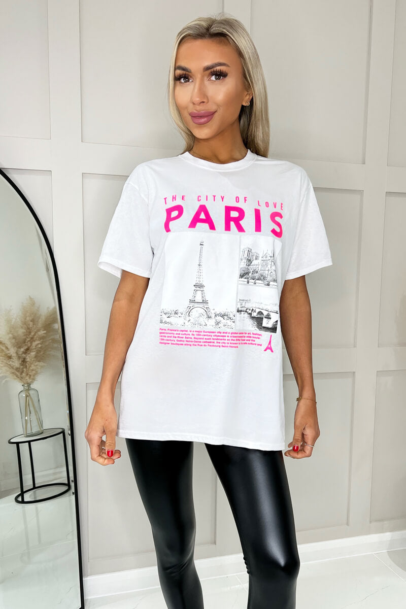 White Paris Slogan T-Shirt