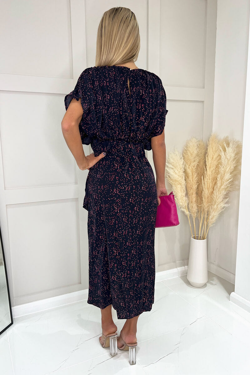 Navy and pink midi dress hotsell