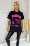 Black Brooklyn Slogan T-Shirt