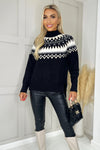 Black Fairisle Knitted Jumper