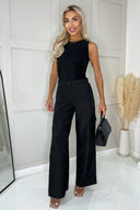 Black Wide Leg Cargo Pants