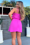 Cerise High Neck Playsuit