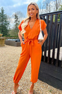 Orange short jumpsuit best sale