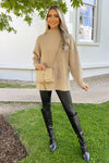 Oatmeal Mock Neck Oversized Knit Jumper