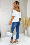 Cream Bardot Top