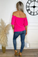 Hot Pink Bardot Top