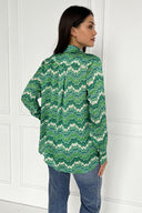 Green Abstract Printed Long Sleeve Shirt