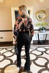 Multi Smudge Print Wrap Shirt Bodysuit