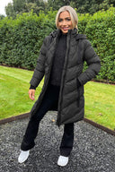 Black Long-Line Padded Coat