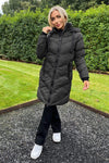 Black Long-Line Padded Coat