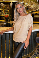 Champagne Sparkle Asymmetric Draped Top