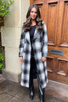 Chocolate Brushed Check Tie Belt Trench Coat