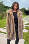 Brown Faux Fur Long Jacket