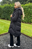 Black Hooded Zip Up Padded Gilet