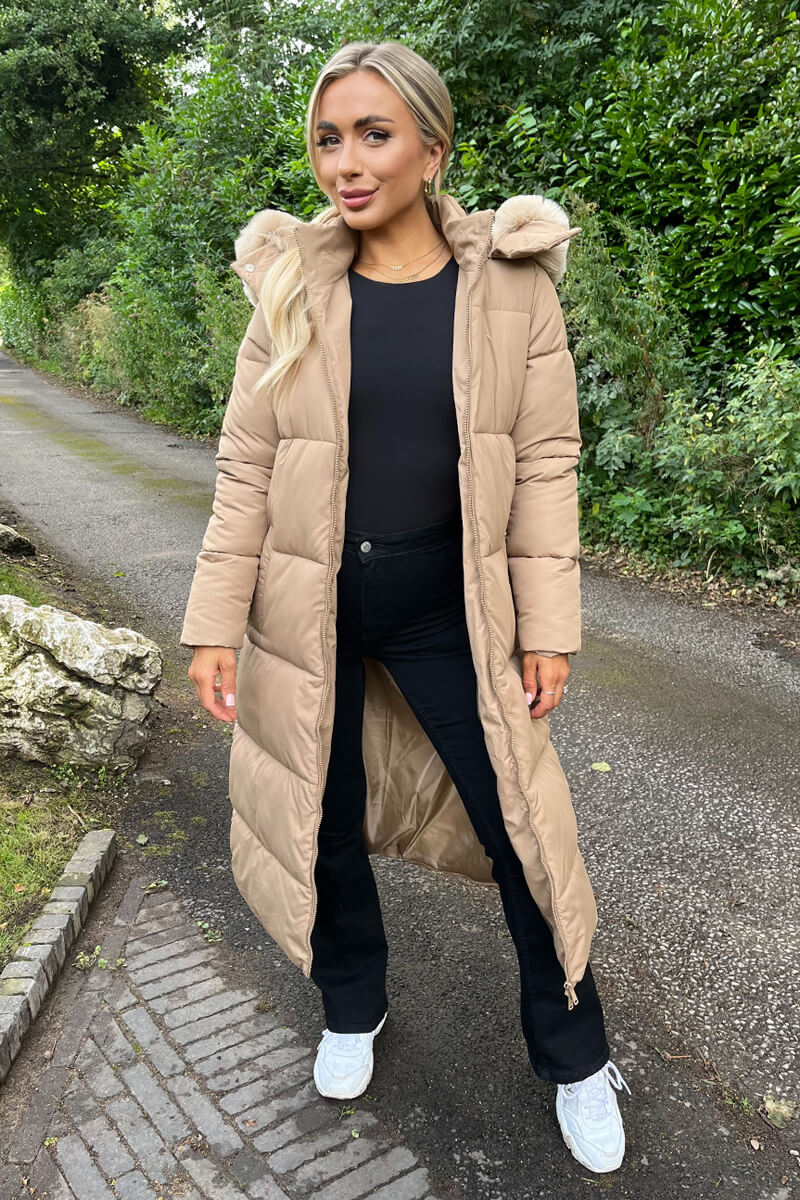 Padded fur hooded jacket on sale