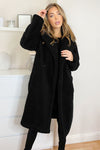 Black Faux Fur Teddy Coat