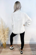 Cream High Neck Knitted Jumper