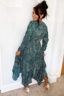 Green Spotty Handkerchief Midi Dress