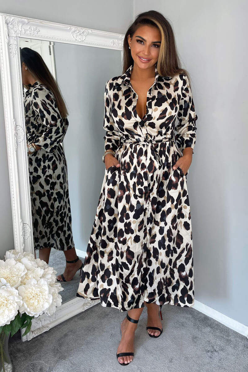 Leopard button down dress on sale