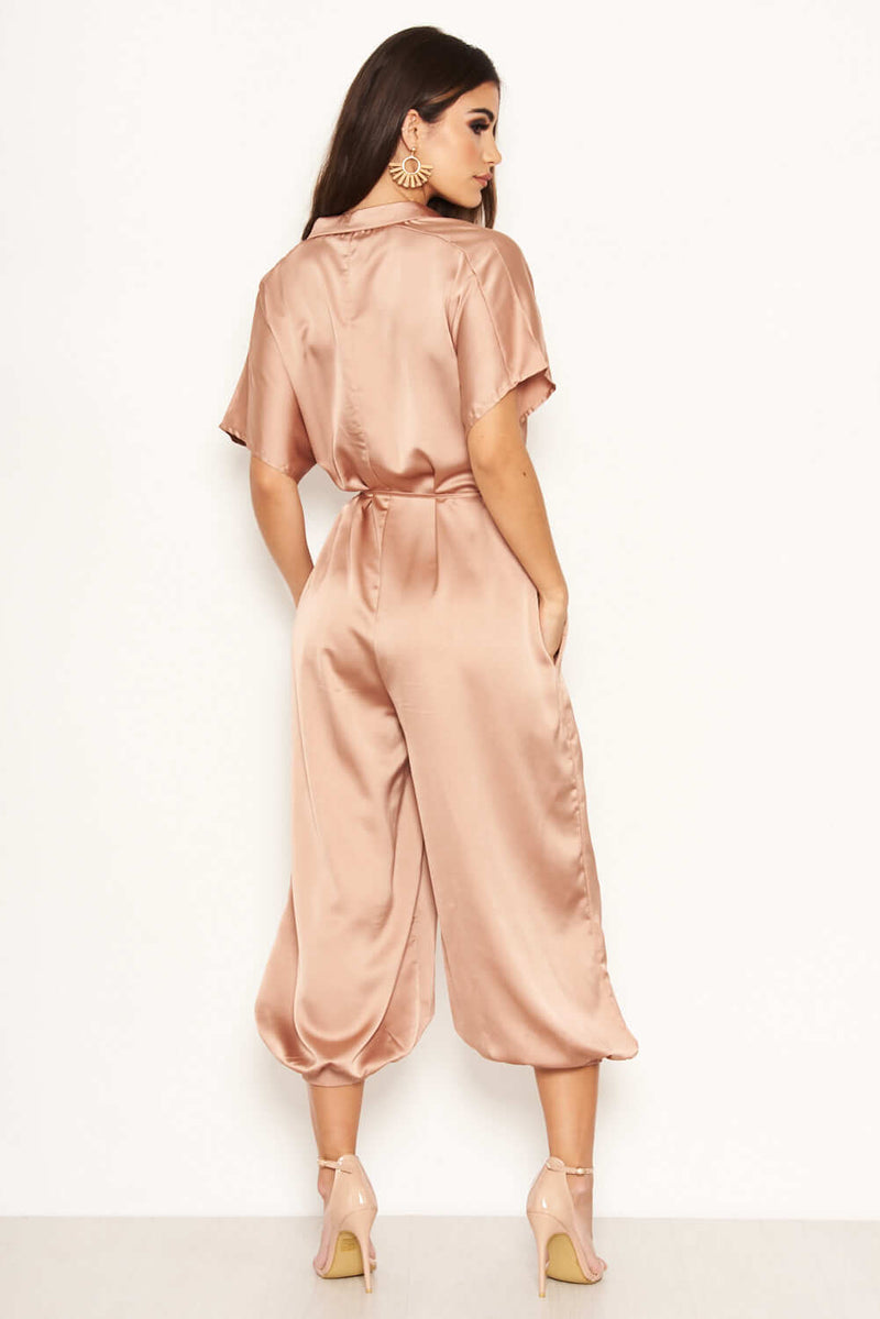 Mocha Button Up Jumpsuit