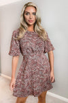 Multi Bell Sleeve Skater Dress