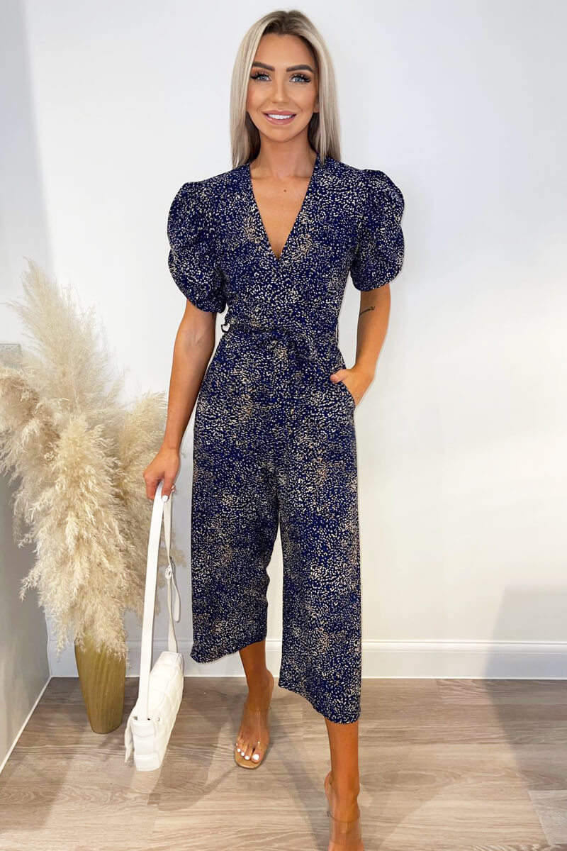 Ax paris navy floral jumpsuit online