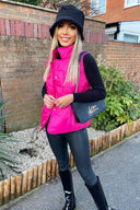 Pink Puffer Double Pocket Gilet