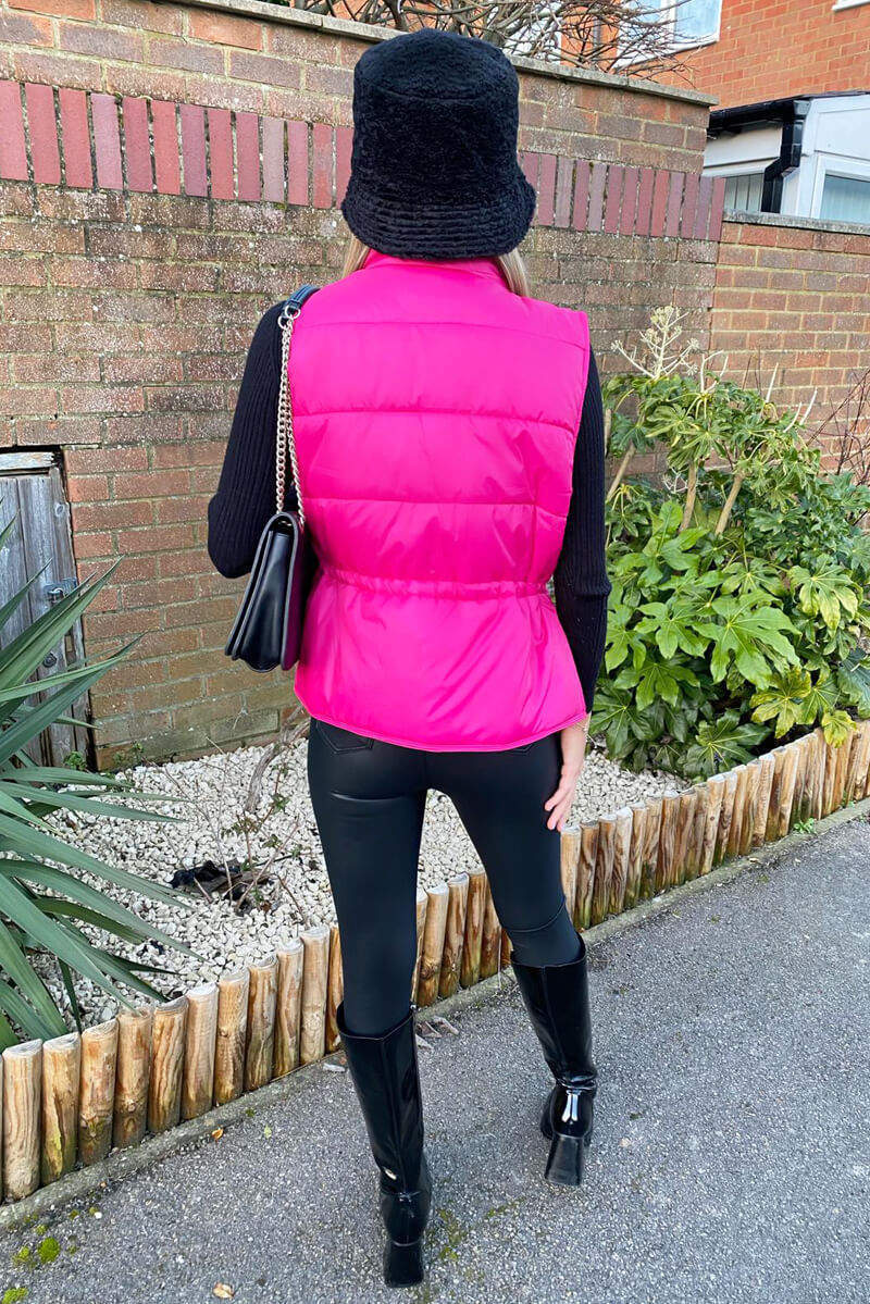 Pink Puffer Double Pocket Gilet