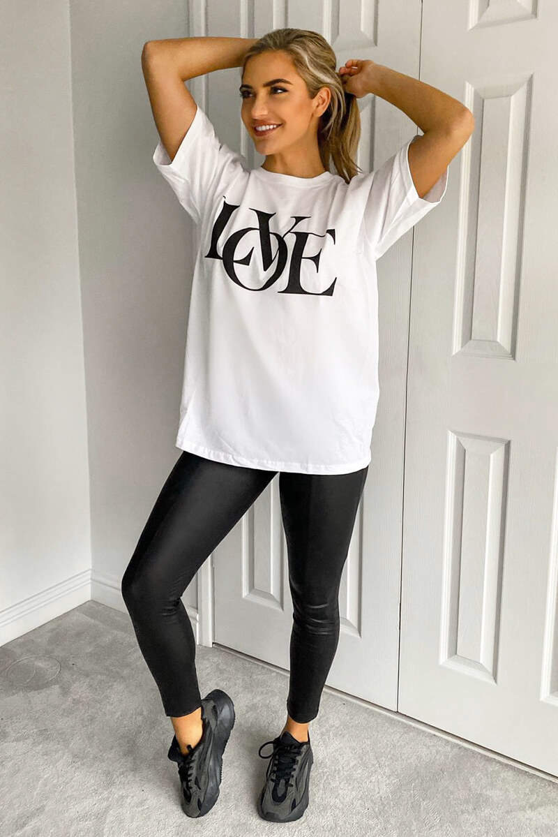 White Love Oversized Tee