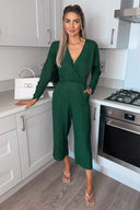 Teal Bat Wing Jumpsuit